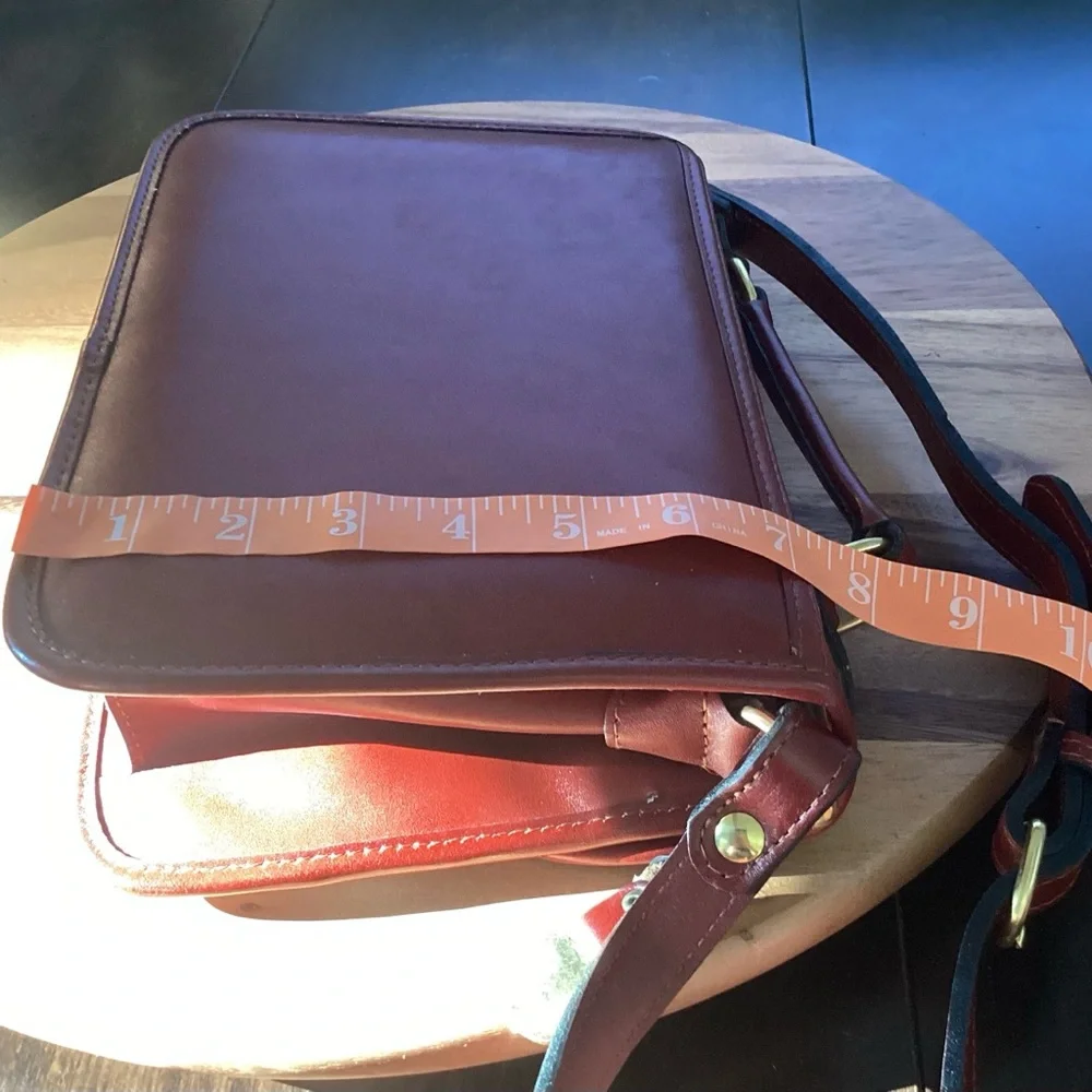 RED GOOSE Crossbody Bag Red Leather EUC - Picture 11 of 15